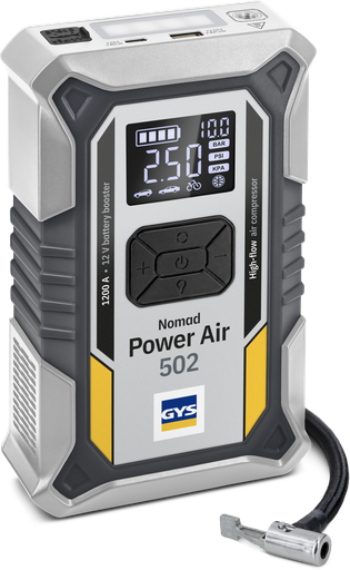 [089846] Ličio paleidimo priemonė su kompresoriumi NOMAD POWER AIR 502 (089846, GYS)