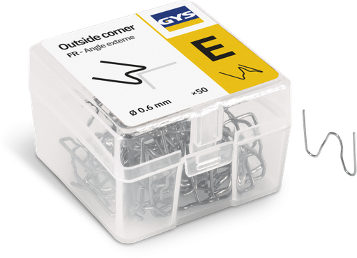 [091689] Staples for plastic repair, 50 pcs, 0,60 mm – outer corner (E) (091689, GYS)