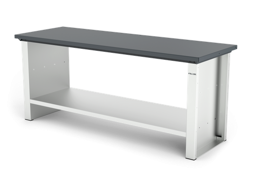 [ELFA-200-A2G] MONO workbench, fixed height, standard sides, flat top, shelf 600 mm, 2000 mm, Filcar (ELFA-200-A2G, FILCAR)
