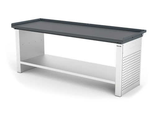[ELFC-200-A1G] MONO workbench, fixed height, closed sides, anti-fall top, shelf 600 mm, 2000 mm, Filcar (ELFC-200-A1G, FILCAR)