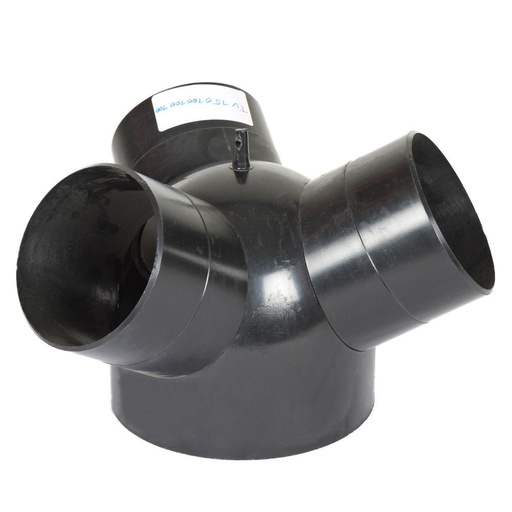 [TV150100100100] T-distributor: INØ150mm, OUTØ 3x100mm (TV150100100100, HOLZMANN)