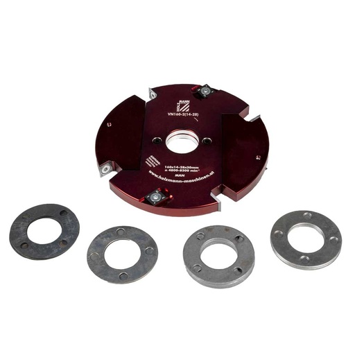 [VN160-2(14-28)] Reguliuojama griovelių freza Ø160mm, 14-28mm (VN160-2(14-28), HOLZMANN)