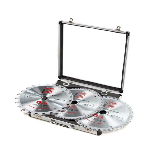 [KSB254SET] Kietmetalio pjūklo diskų komplektas aliumininiame dėkle Ø 254mm (KSB254SET, HOLZMANN)