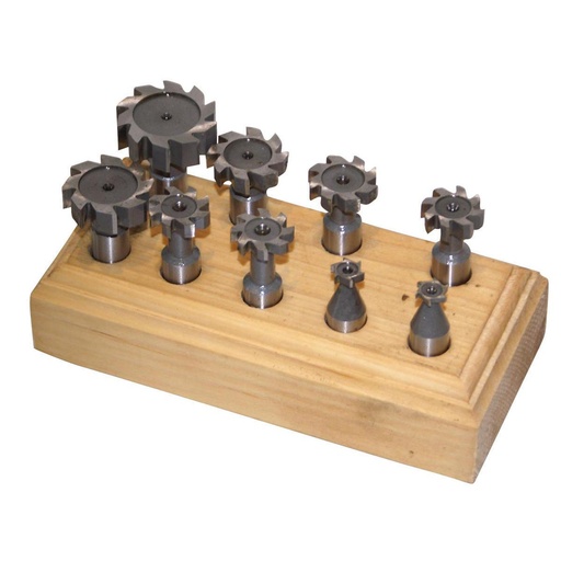 [TNF9TLG] Segmentinių pleištų griovelių freza 9 vnt./kotas 12mm/HSS (TNF9TLG, HOLZMANN)