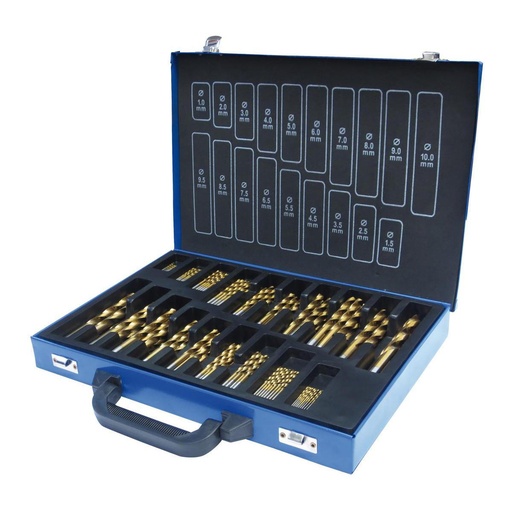 [SPS170TIN] Set of grooved bits HSS,170pc,1-10mm,TiN (SPS170TIN, HOLZMANN)