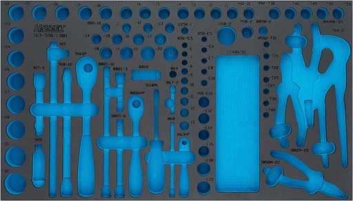 [163-508LN] Two-component foam tool insert 69×396×35 mm (163-508LN, HAZET)