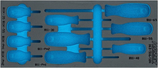 [163-516LN] Divkomponentu putu ieliktnis instrumentiem 400×172×35 mm (163-516LN, HAZET)