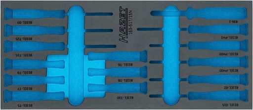 [163-517LN] Divkomponentu putu ieliktnis instrumentiem 400×172×35 mm (163-517LN, HAZET)