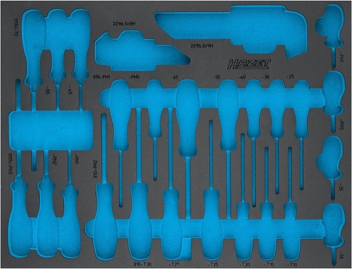 [163-526L] Divkomponentu putu ieliktnis instrumentiem 520×400×40 mm (163-526L, HAZET)