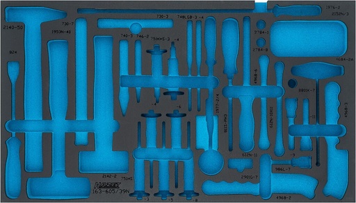 [163-605LN] Two-component foam tool insert 695×396×35 mm (163-605LN, HAZET)