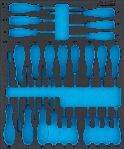 [163D-7LN] Two-component foam tool insert 522×438×35 mm (163D-7LN, HAZET)