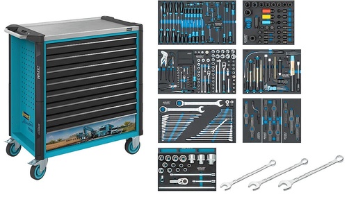 [179NXL-8/388] Įrankių vežimėlis Assistent® 179NXXL, assortment, L x W x H: 1133 mm x 518 mm x 1020 mm, 388-pieces (179NXL-8/388, HAZET)