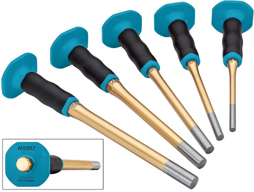 [751LHS/5-1] Drift pin (punch) set (long, with hand guard), 5 pcs (751LHS/5-1, HAZET)