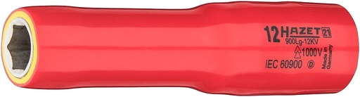 [900LG-12KV] Socket, hexagon, long, with protective insulation (900LG-12KV, HAZET)