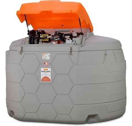 [11079] CUBE 5000 l dyzelino bakas, lauko, Premium, 8 m pildymo žarna DN 25, filtras, skaitiklis, su atverčiamu dangčiu (11079, CEMO)
