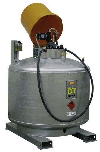 [7216] DT-Mobile 980 l single-wall painted diesel tank with hood and pump (7216, CEMO)