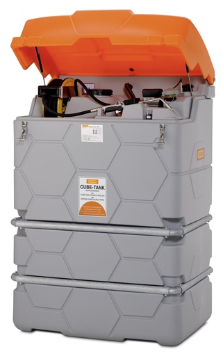 [10312] CUBE-Tank 1000 l for lubricants, outdoor, Premium (with hose reel and 15 m hose, hinged lid) (10312, CEMO)