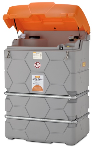 [10481] CUBE alyvos atliekų bakas 1500 l, lauko, su atverčiamu dangčiu (10481, CEMO)