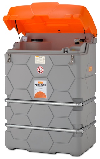 [10482] CUBE waste oil tank 2500 l, outdoor, with hinged lid (10482, CEMO)
