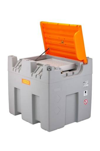 [11862] CUBE waste oil tank 980 l, outdoor, with hinged lid (11862, CEMO)