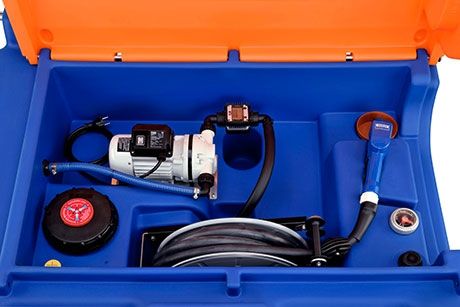 [11147] CEMO Blue-Mobile Easy 980 l Premium AdBlue® išdavimo įrenginys, 230 V, dėžė su kėlimo kilpomis, varstomas dangtis, 4 m žarna (11147, CEMO)