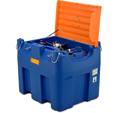 [11164] CEMO Blue-Mobile Easy 980 l AdBlue® išdavimo įrenginys, 24 V, dėžė su kėlimo kilpomis, varstomas dangtis, 4 m žarna (11164, CEMO)