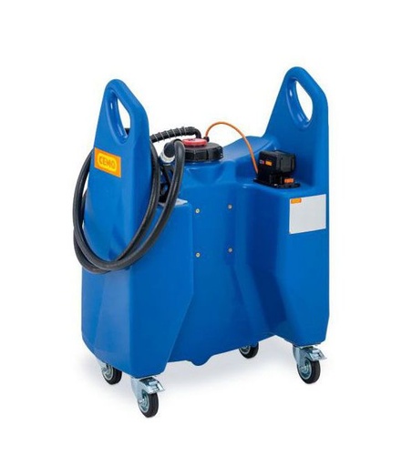[11545] Transfer trolley Blue 130 L, CAS and auto. nozzle CENTRI SP30 pump, battery, charger, CEMO (11545)