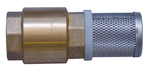 [10044] Brass spring foot (suction) valve with a filter, 1″ female thread, CEMO (10044)