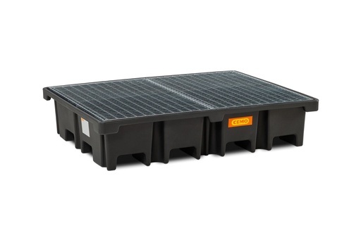 [11267] PE pallet sump 425/4 with steel grating, CEMO (11267)
