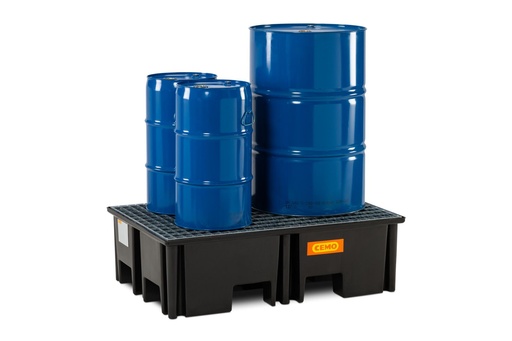 [11485] PE pallet sump 220/2 RG with steel grat. 120 x 80 cm, CEMO (11485)