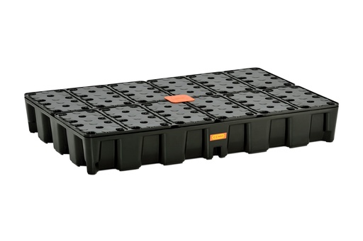 [10891] PE sump pallet 120 HD RG with PE grating 120 x 80 x 18, CEMO (10891)