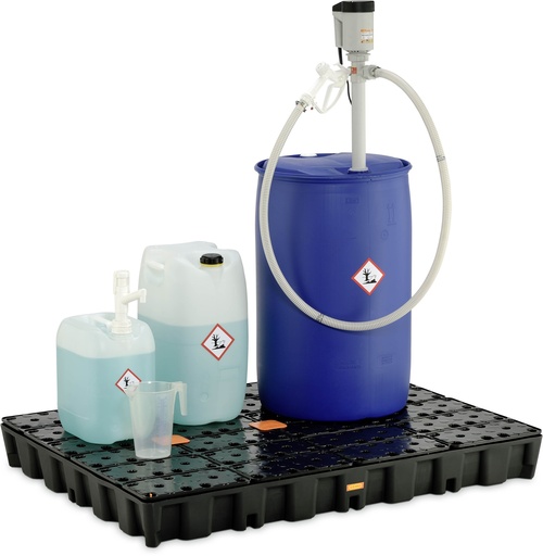 [10893] PE uztvērējpalete 250 HD ar PE režģi, bez apstiprinājuma, CEMO (10893)