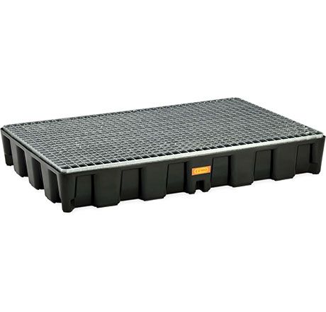 [11136] PE spill pallet 120HD with galvanised steel grating, CEMO (11136)
