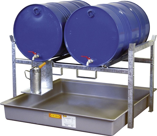 [7670] Drum rack type 800 with drum supports 2 × 200 and collection tray (7670, CEMO)