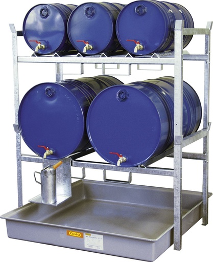 [7672] Drum rack type 800 with drum supports 2 × 200 and 3 × 60 (7672, CEMO)