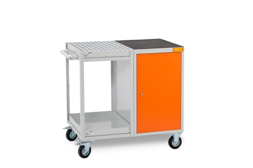 [11584] Workshop trolley with spill trays, compartment and anti-slip mat, CEMO (11584)