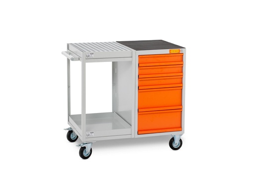 [11585] Workshop trolley with spill trays, drawers and anti-slip mat, CEMO (11585)