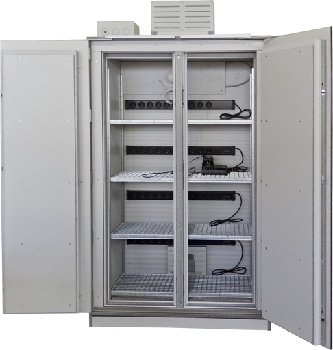 [11963] Battery charging cabinet 12/20 FWF90-GS, 4×10 sockets, 400 V, grey, CEMO (11963)