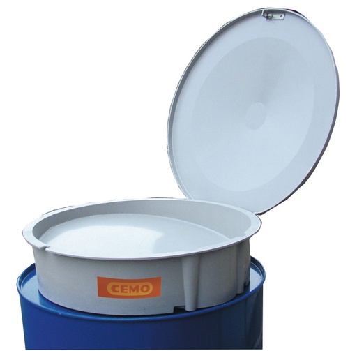 [5348] GRP funnel with hinged lid for 200 l drum (5348, CEMO)