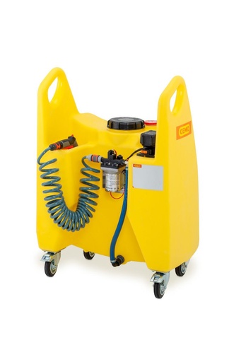 [11544] Transfer trolley Aqua 130L with 12V pump ,CAS battery, charger and sprinkler, CEMO (11544)