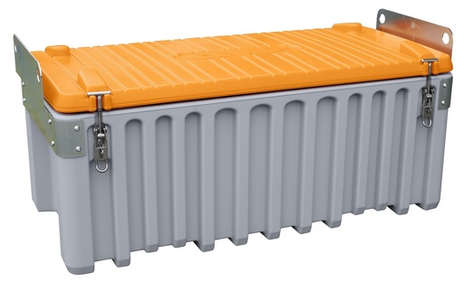 [10333] CEMbox 250 l uzglabāšanas / transportēšanas kaste (PE), celšanai ar celtni, pelēka/oranža, CEMO (10333)