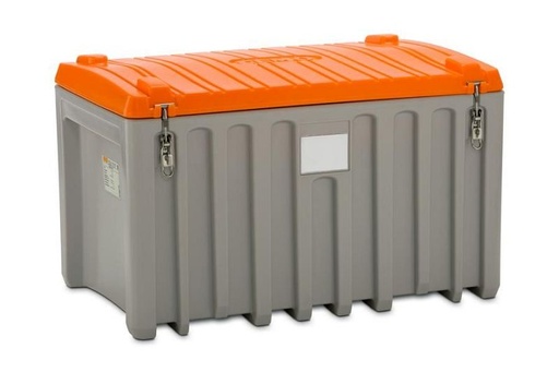 [10961] CEMbox 400 l uzglabāšanas / transportēšanas kaste (PE), celšanai ar celtni, pelēka/oranža, CEMO (10961)
