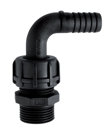 [8612] Plastic 90° hose connector DN 19 (8612, CEMO)