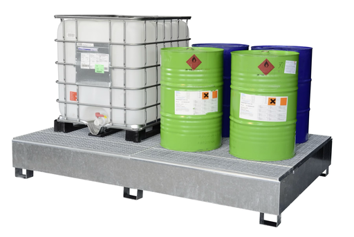 [10616] IBC uztvērējpalete, GS2a tips ar uzpildes zonu, 1000 l, cinkota (10616, CEMO)