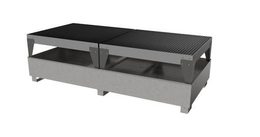 [10858] Steel IBC bund, GS2 AB2, with 2 filling stands, galvanised, StawaR approval (10858, CEMO)