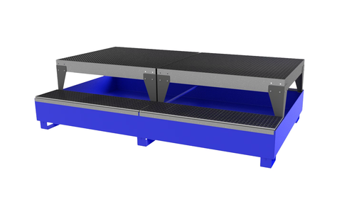 [10859] Steel IBC bund, GS2a AB2, with 2 filling stands and filling area, painted, StawaR approval (10859, CEMO)