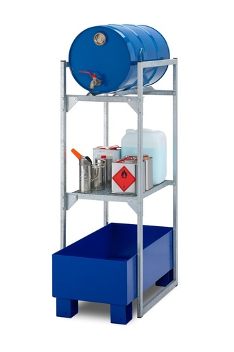 [11483] Drum rack type 120 with drum and grating support, 2 × 60 l, model 3, with steel sump (11483, CEMO)