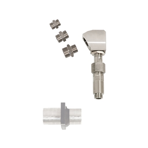 [1190L] 90° līkums no AISI 304 nerūsējošā tērauda, 1/2" BSP (M), ø12 mm, 335 mm statinei (1190L, FLEXBIMEC)