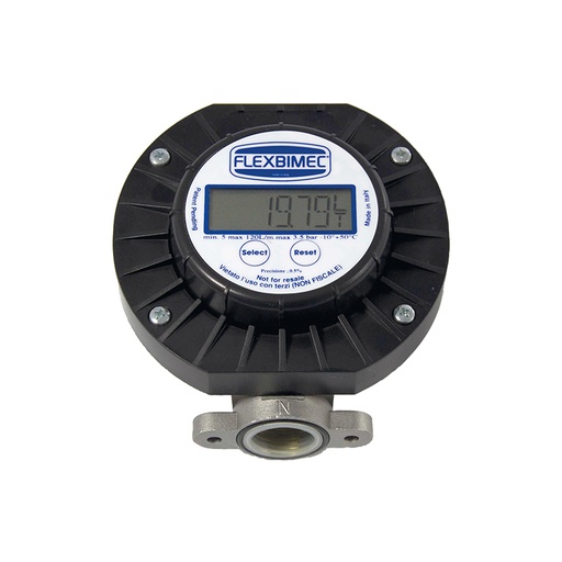 [2869] Skaitmeninis svyruojančio disko dyzelino matuoklis, jungtys 1", 5–120 l/min, 6 skaitmenų dalinis skaitiklis (2869, FLEXBIMEC)