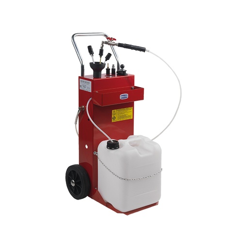 [3020] Mobile waste oil extractors with air-operated rotary pump, OIL BLITZ series, 2-wheel trolley, set of probes and adaptors, plastic can 20 l, FLEXBIMEC (3020)